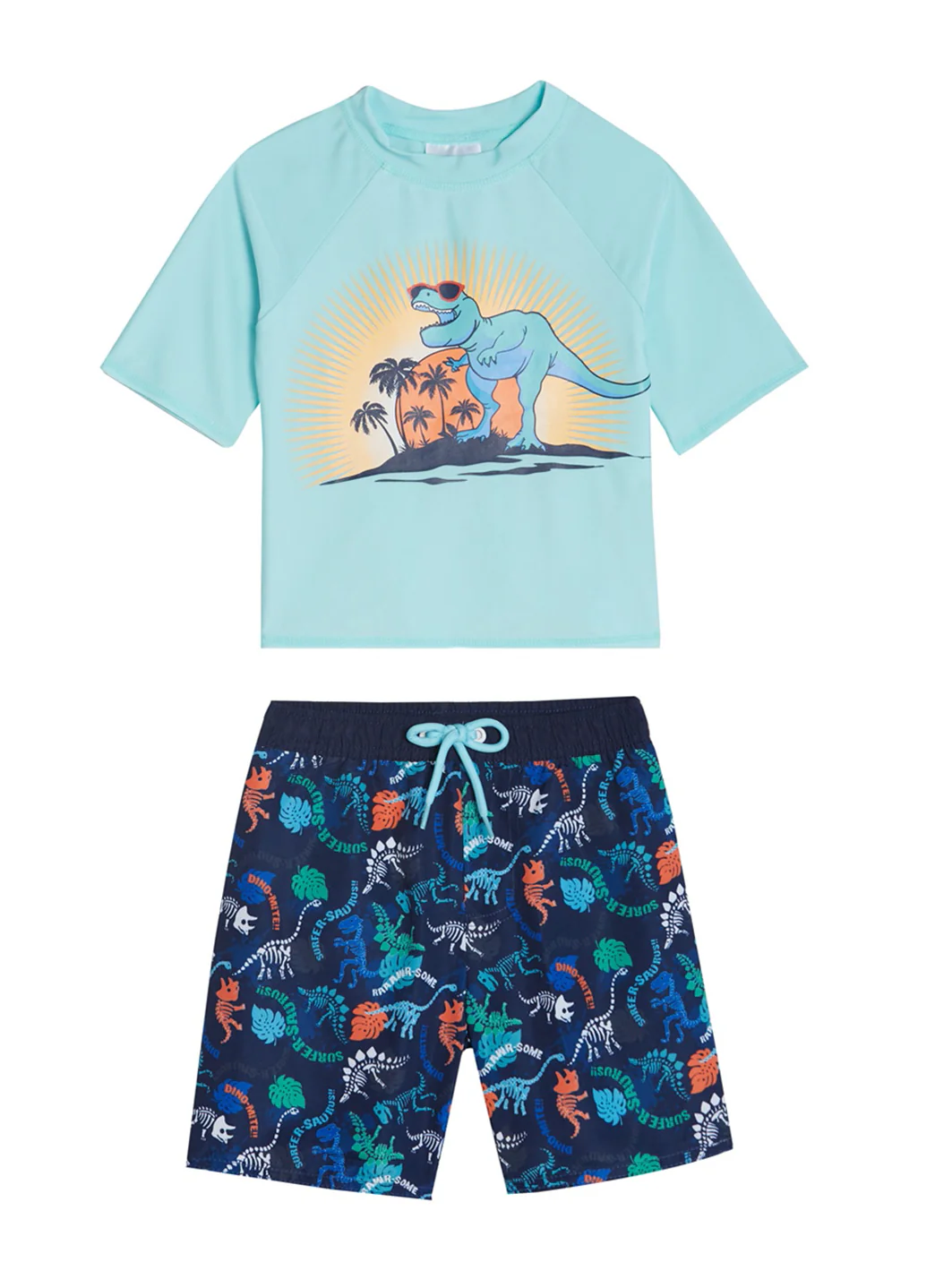 Swimfix Boys' Dino Sunset Short Sleeve Rashguard Set (Baby, Toddler) - Image 6