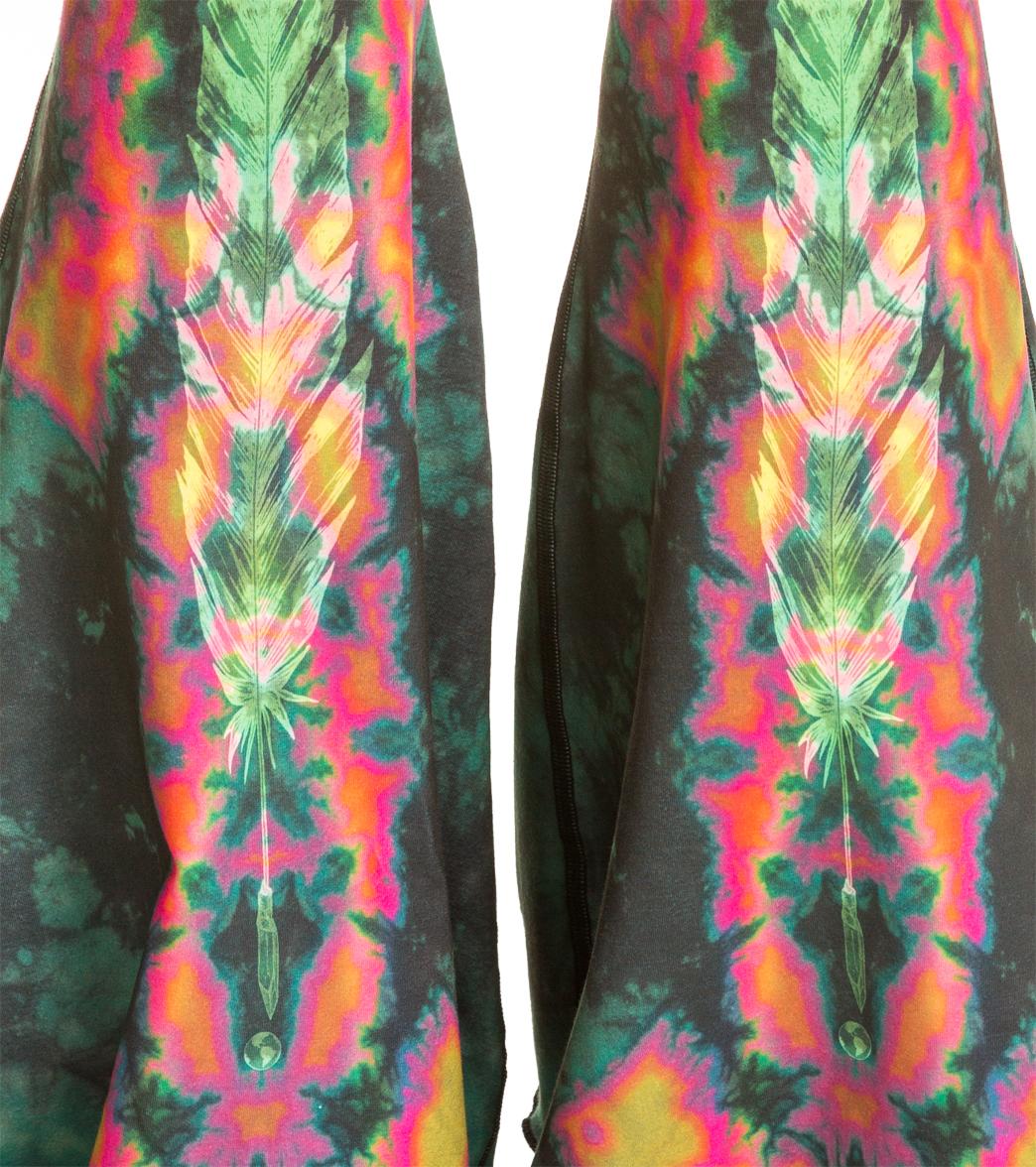 Teeki Eagle Feather Green Bell Bottom Yoga Pants - Image 5