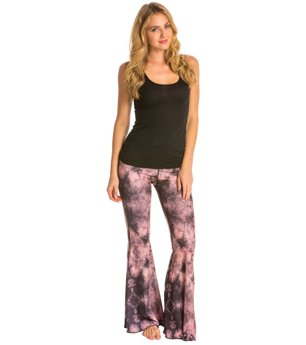 Teeki Eagle Feather Pink Bell Bottom Yoga Pants - Image 4