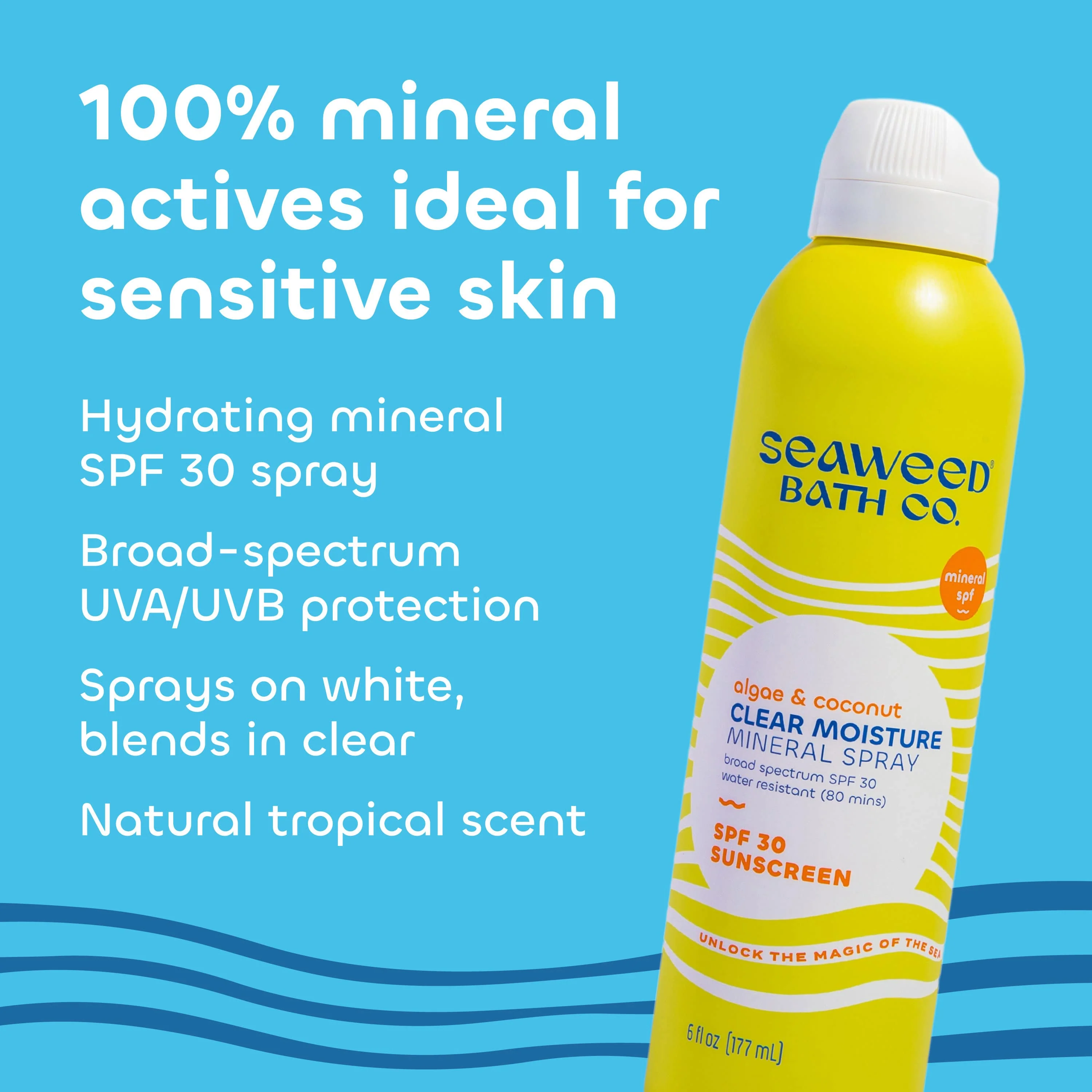 The Seaweed Bath Co. Clear Moisture Mineral SPF 30 Spray 6oz - Image 3