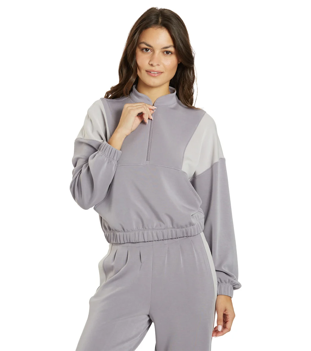 Thrive Societe Blocked Half Zip Pullover - Image 6