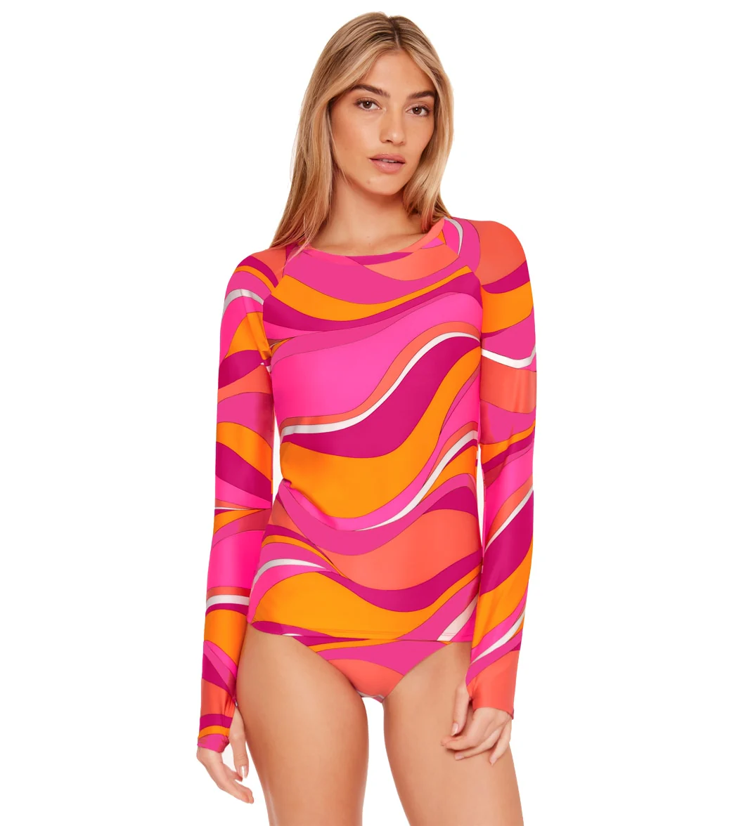 Trina Turk Women's Vivid Vista Long Sleeve Swim Tee