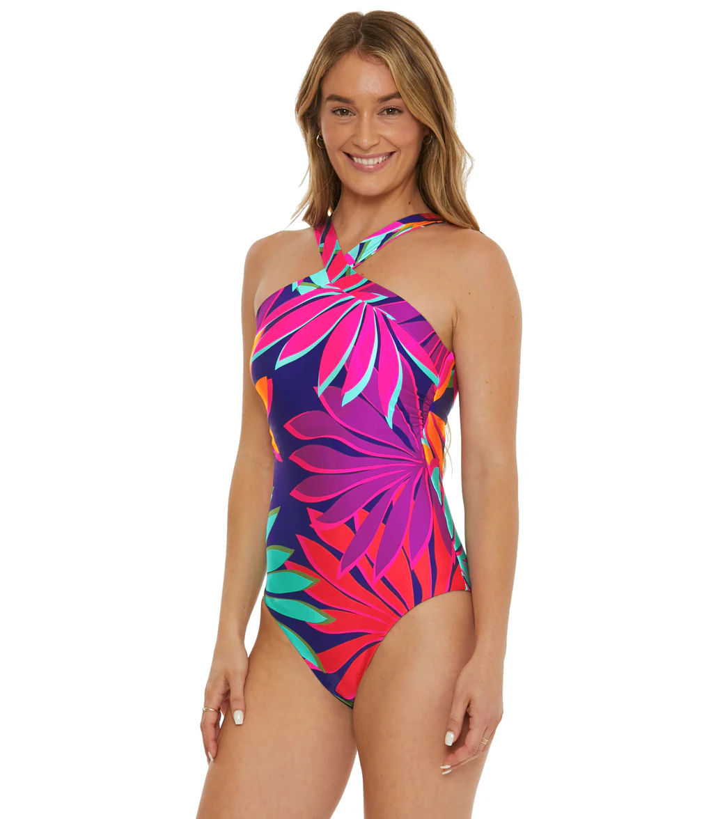 Trina Turk Women's Wailea Reversible High Neck Reversible One Piece Swimsuit - Image 2