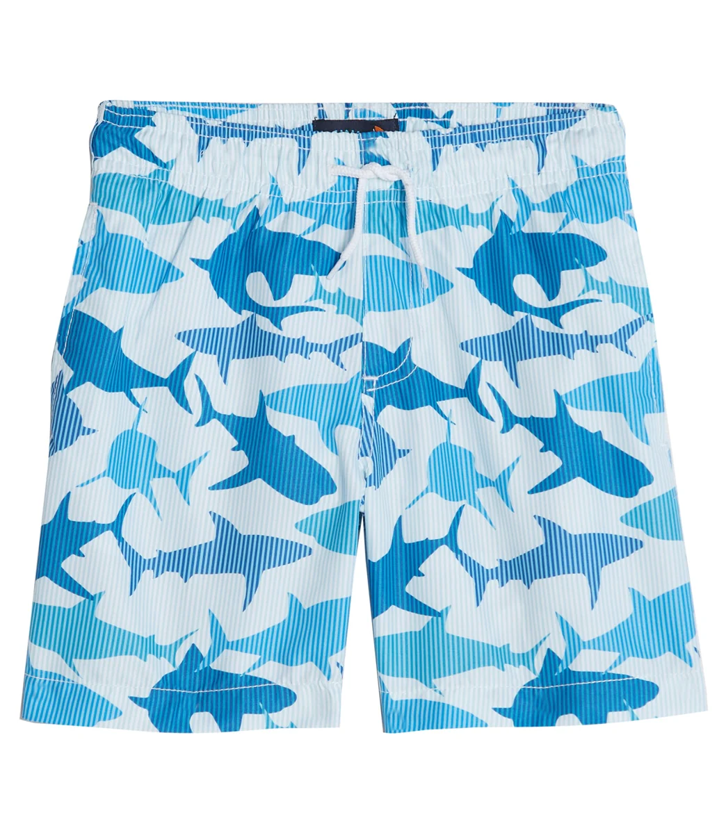 Trunks Surf & Swim Co. Boys' Stripe Sharks 2-Pack Swim Trunks (Big Kid) - Image 6