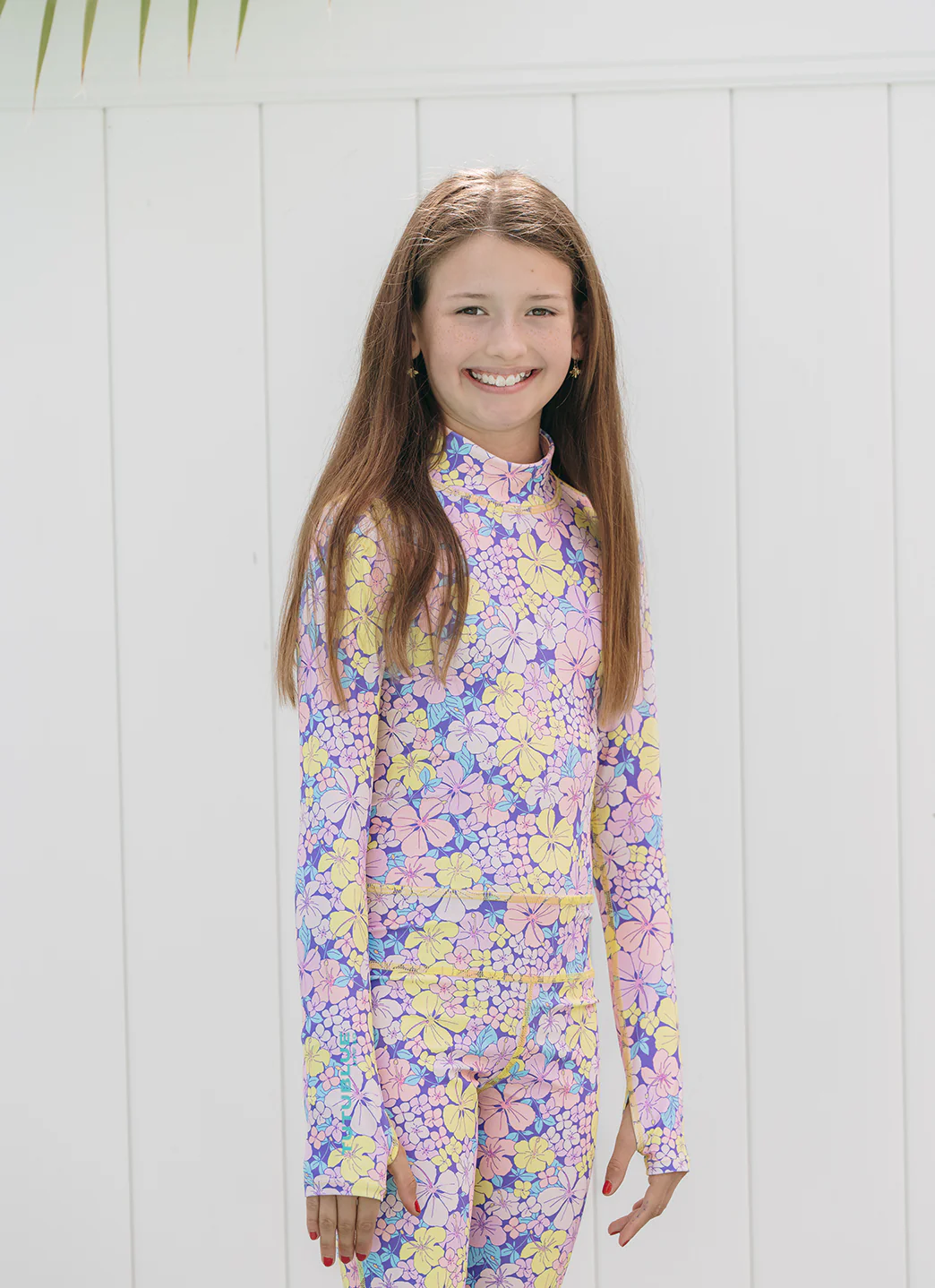 TUTUBLUE Girls' Flower Power UPF 50+ Long Sleeve Full Body One Piece Swimsuit (Toddler, Little Kid, Big Kid) - Image 5