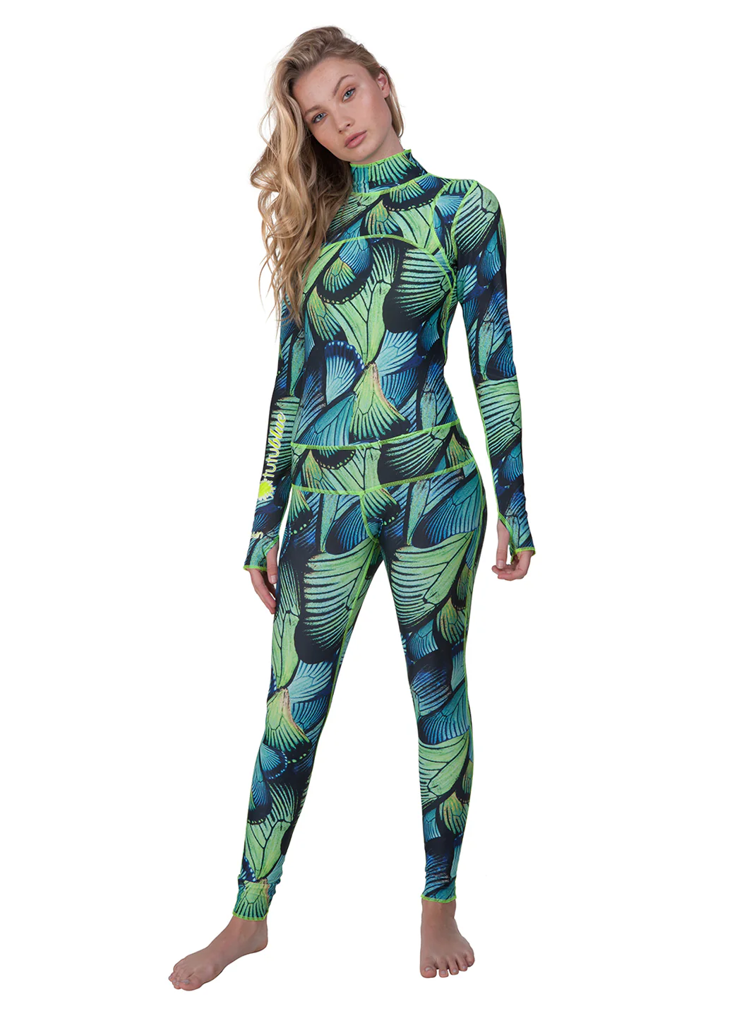 TUTUBLUE Women's Turq Flyer Classic UPF 50+ Long Slevee Unitard - Image 2
