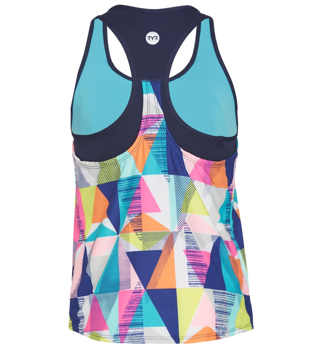 TYR Girls' Jigsaw Ava 2 In 1 Tankini Top (Little Kid, Big Kid) - Image 2