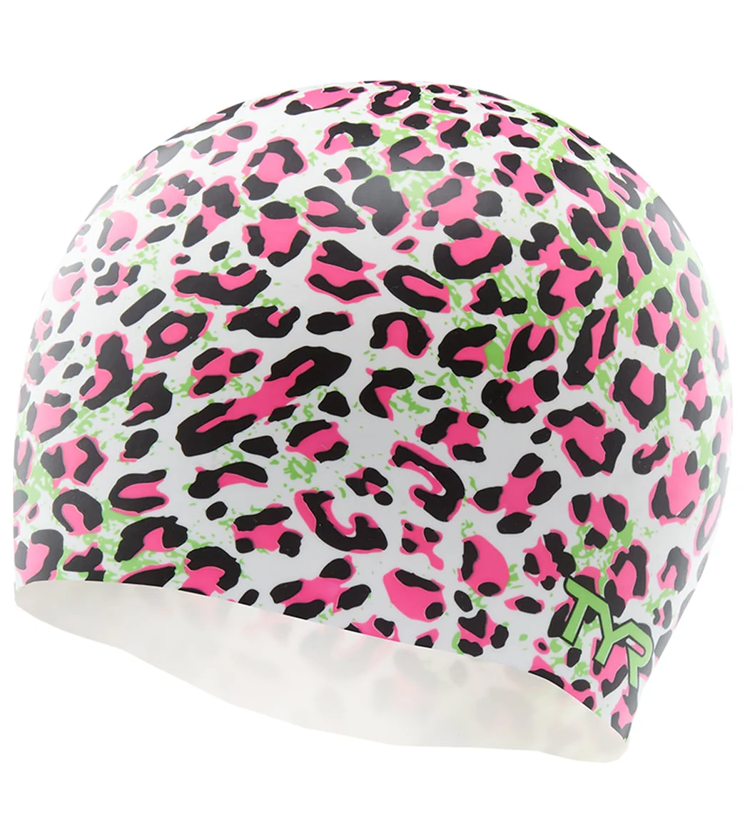 TYR Leopard Silicone Swim Cap - Image 4