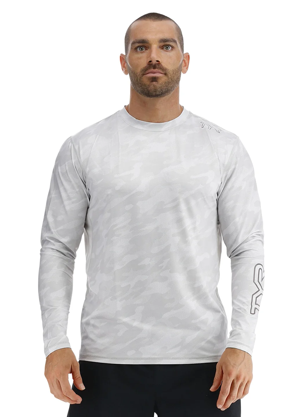 TYR Men's Camohex SunDefense Long Sleeve Vented UPF 50+ Swim Shirt - Image 8