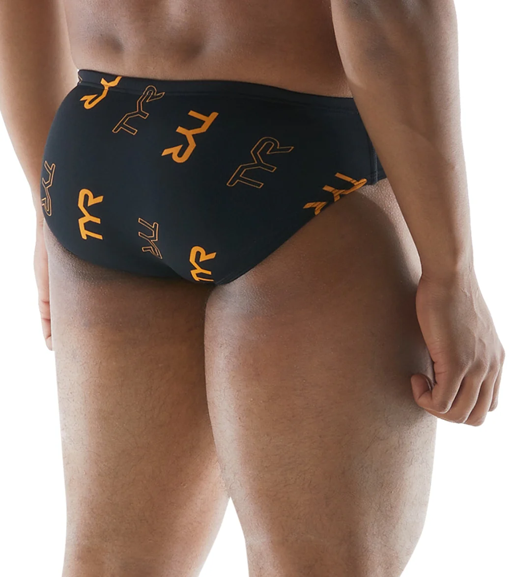 TYR Men's Cascading TYR Print Racer Brief Swimsuit - Image 10