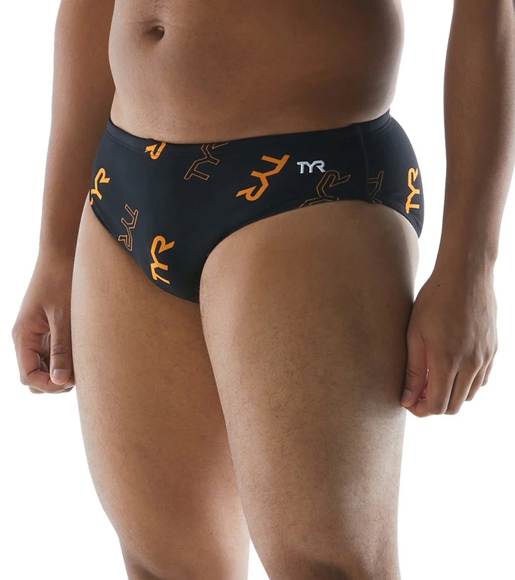 TYR Men's Cascading TYR Print Racer Brief Swimsuit - Image 13