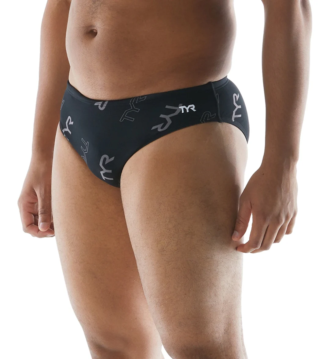 TYR Men's Cascading TYR Print Racer Brief Swimsuit - Image 4