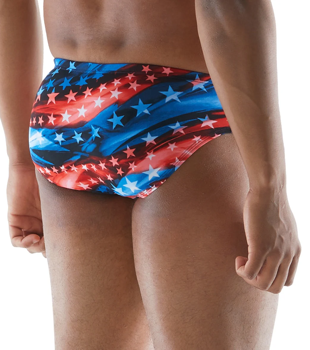 TYR Men's Freedom Flag Racer Brief Swimsuit - Image 2