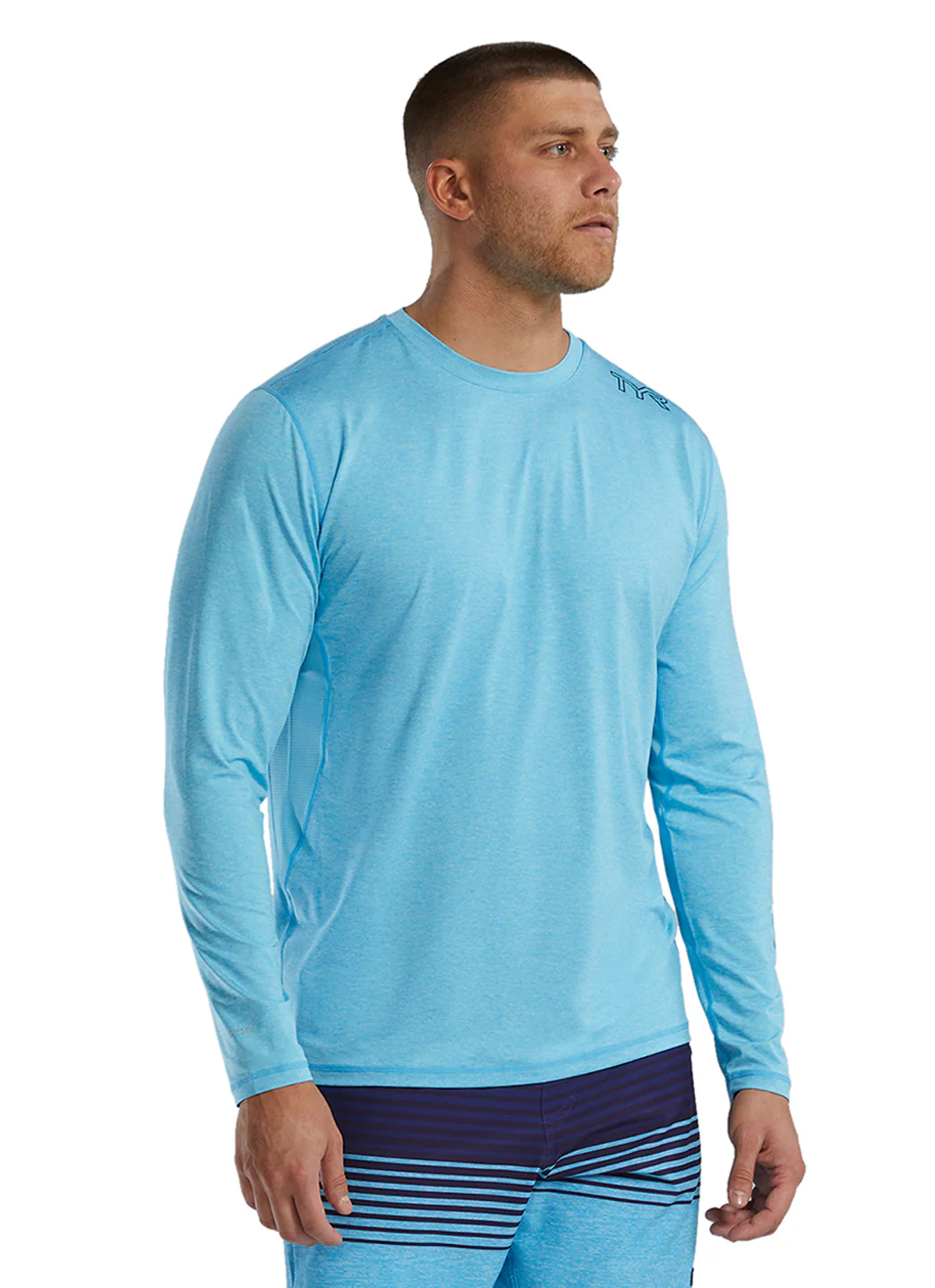 TYR Men's Solid SunDefense Long Sleeve UPF 50+ Swim Shirt - Image 12