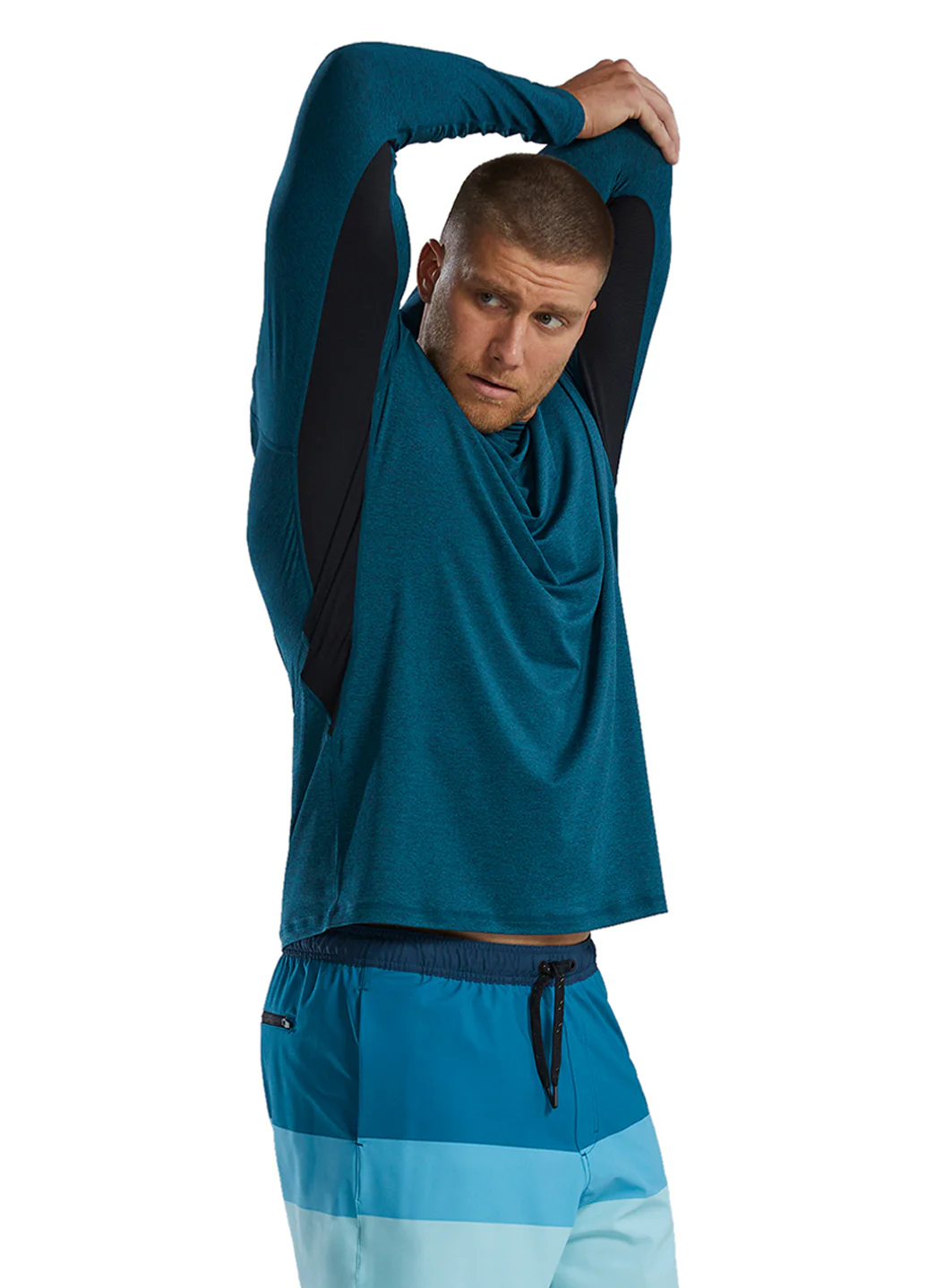 TYR Men's Solid SunDefense Long Sleeve UPF 50+ Swim Shirt - Image 4
