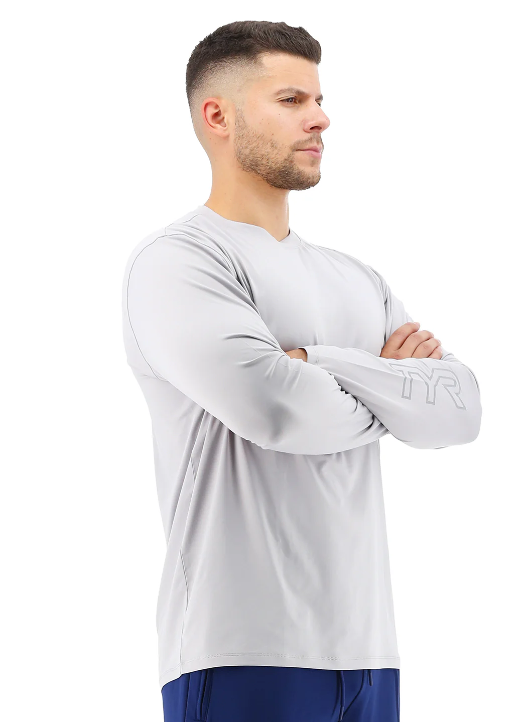 TYR Men's SunDefense Long Sleeve Hooded Swim Shirt - Image 3