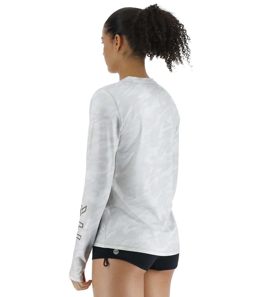TYR Women's Camohex SunDefense Long Sleeve UPF 50+ Swim Shirt - Image 6