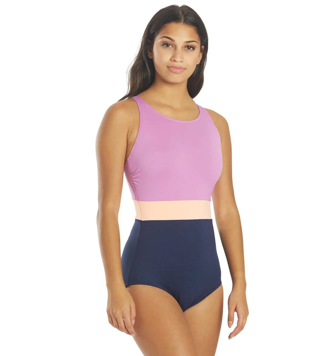TYR Women's Solid Splice Belted Controlfit Chlorine Resistant One Piece Swimsuit - Image 2