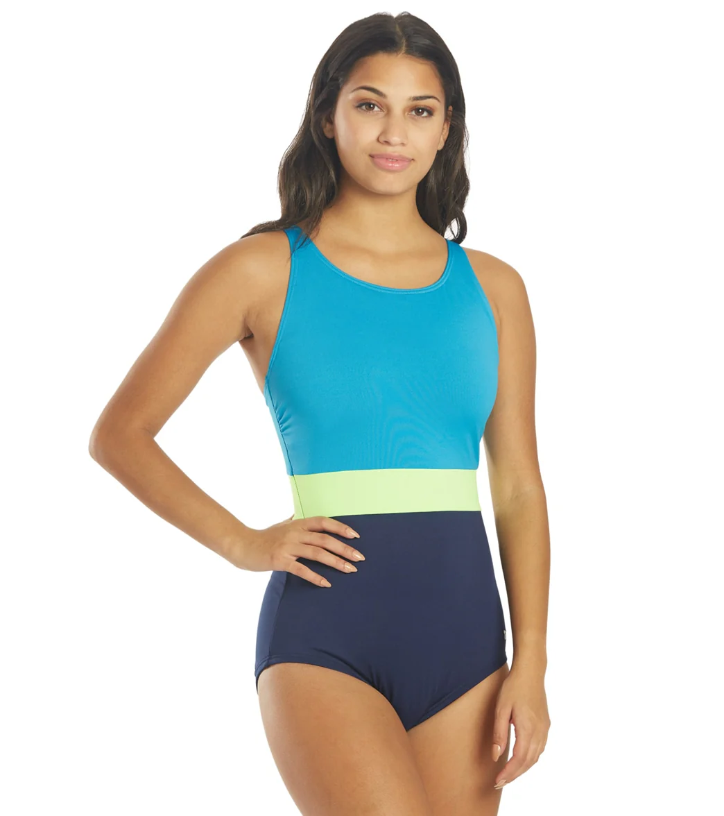 TYR Women's Solid Splice Belted Controlfit Chlorine Resistant One Piece Swimsuit - Image 9