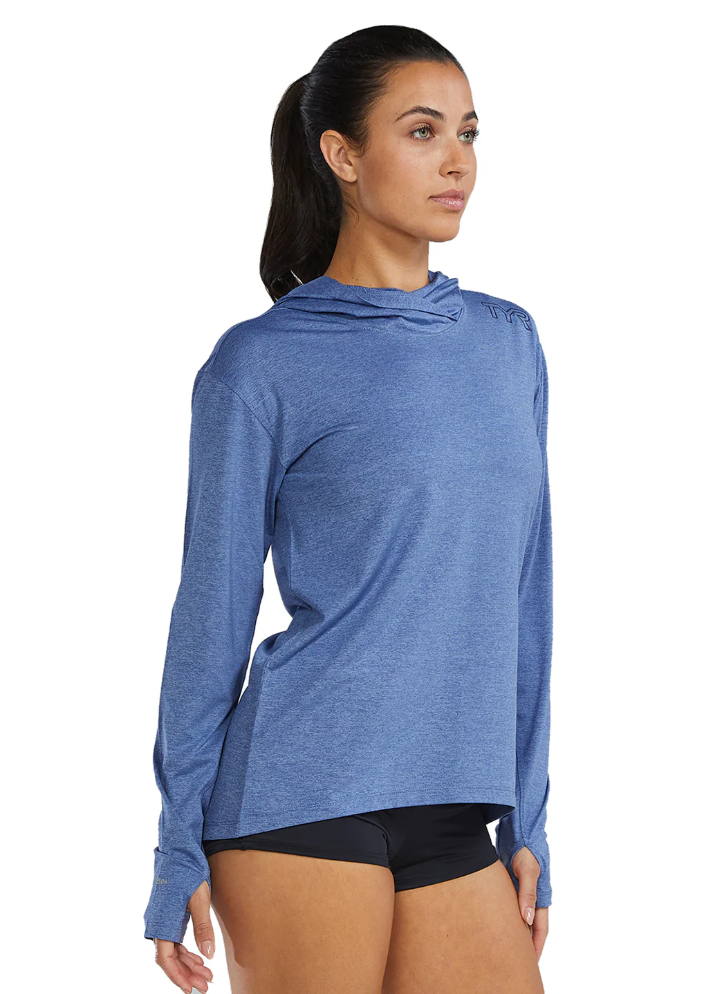 TYR Women's SunDefense Long Sleeve Hooded UPF 50+ Swim Shirt - Image 53