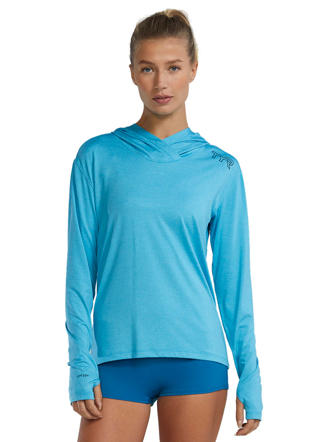 TYR Women's SunDefense Long Sleeve Hooded UPF 50+ Swim Shirt - Image 67
