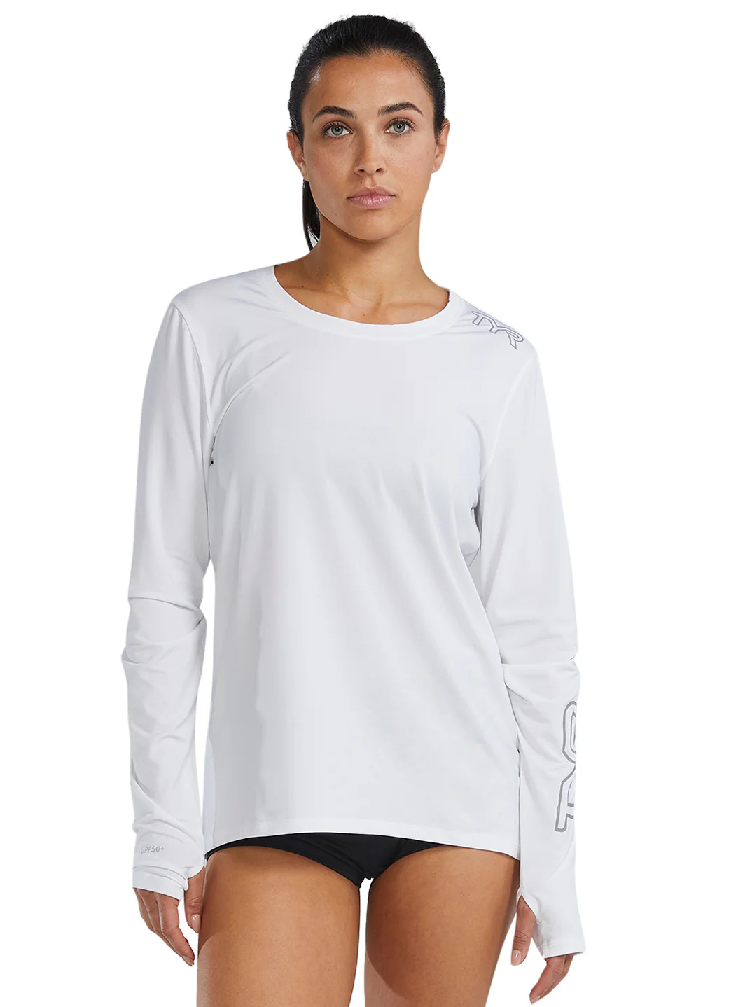 TYR Women's SunDefense Long Sleeve UPF 50+ Swim Shirt - Image 8