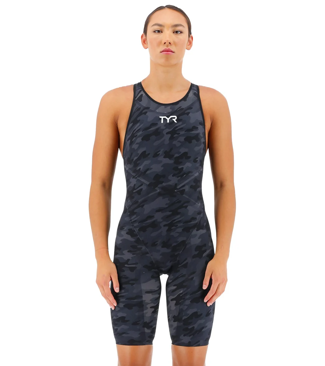 TYR Women's Venzo Camo Open Back Tech Suit Swimsuit