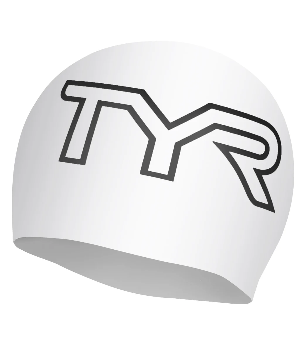 TYR Wrinkle-Free Large Logo Silicone Swim Cap - Image 4