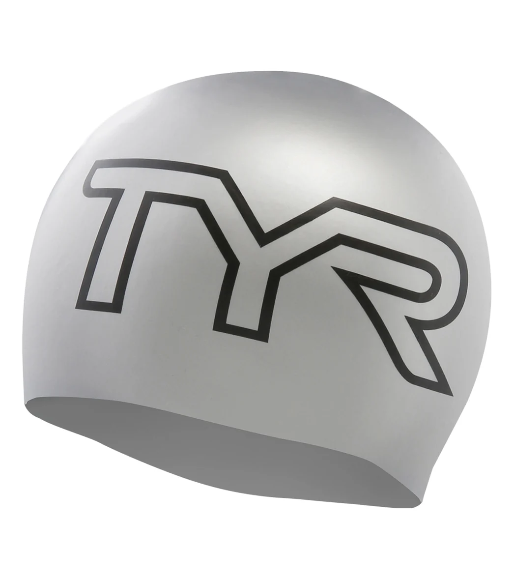 TYR Wrinkle-Free Large Logo Silicone Swim Cap - Image 9