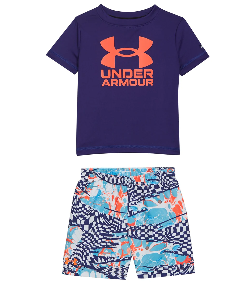 Under Armour Boys' UA Checker Mash Short Sleeve Swim Set (Baby) - Image 4