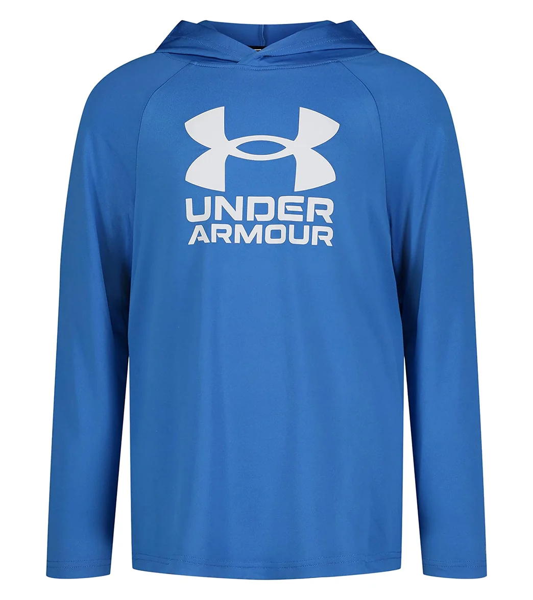 Under Armour Boys' UA Hooded Long Sleeve UPF Shirt (Little Kid, Big Kid) - Image 3