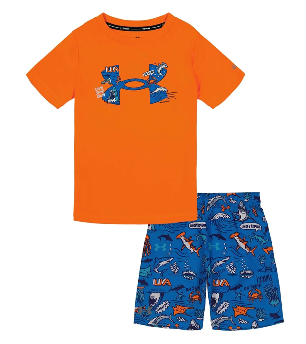 Under Armour Boys' UA Shark Fest Short Sleeve Swim Set (Baby) - Image 3