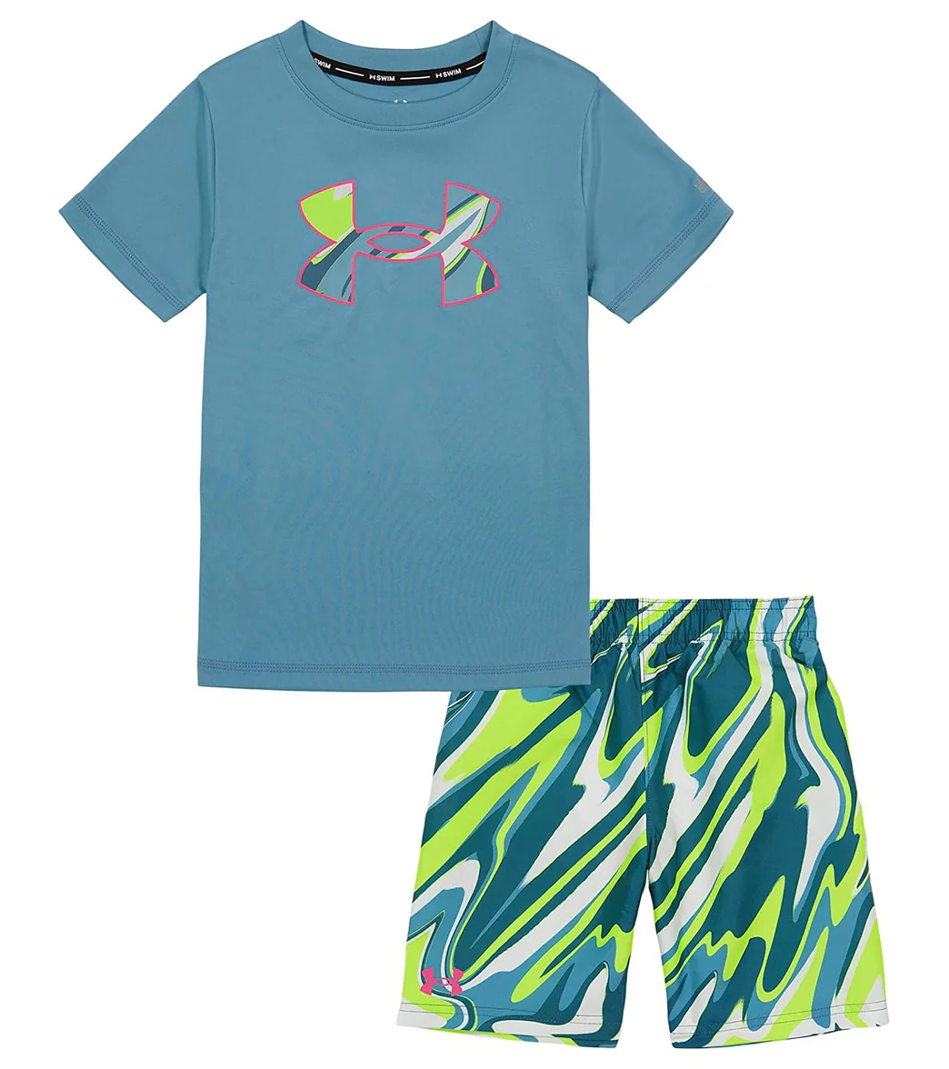 Under Armour Boys' UA Youth Melt Short Sleeve Swim Set (Little Kid) - Image 4