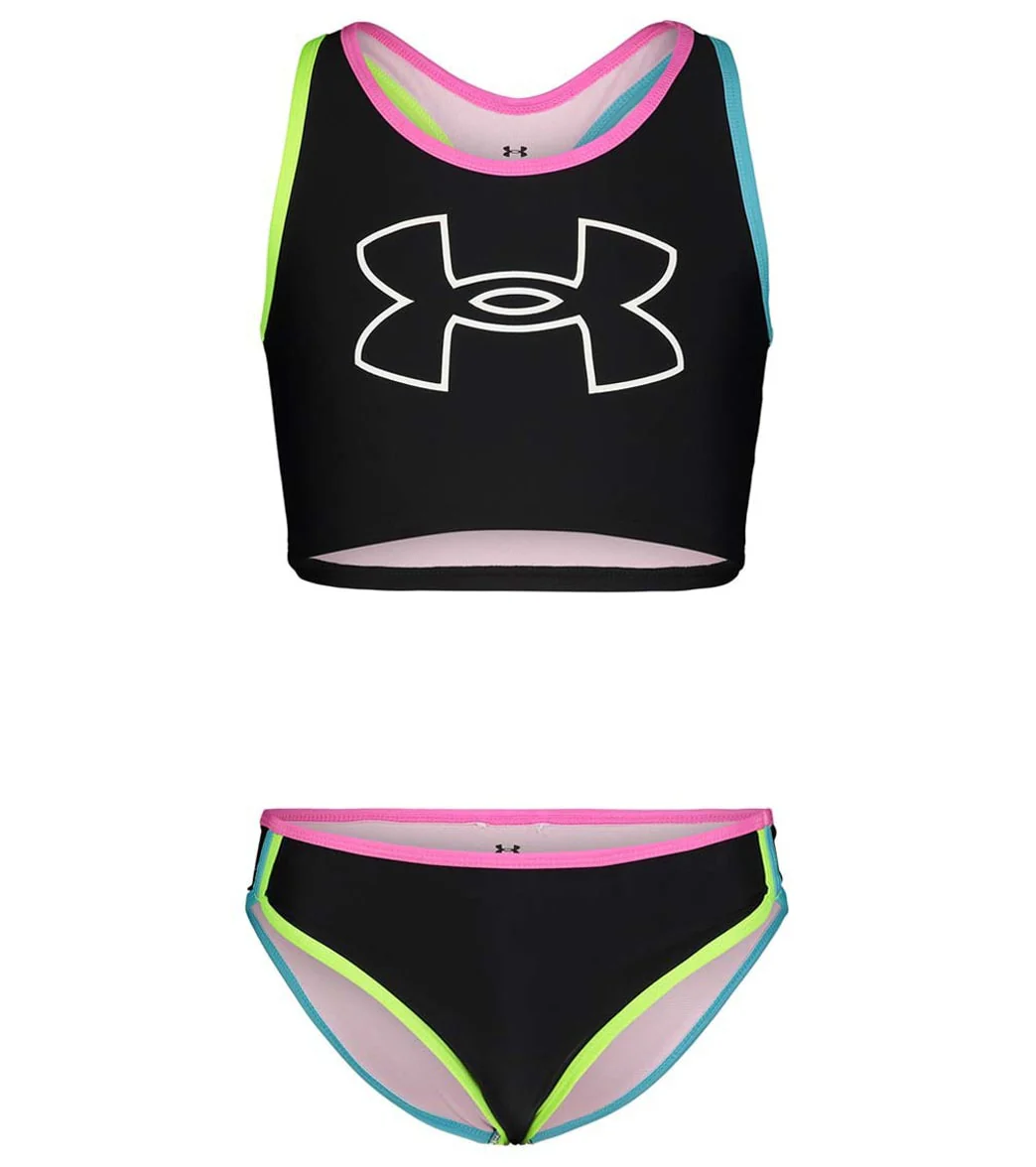 Under Armour Girls' UA Racer Two Piece Midkini Set (Little Kid)