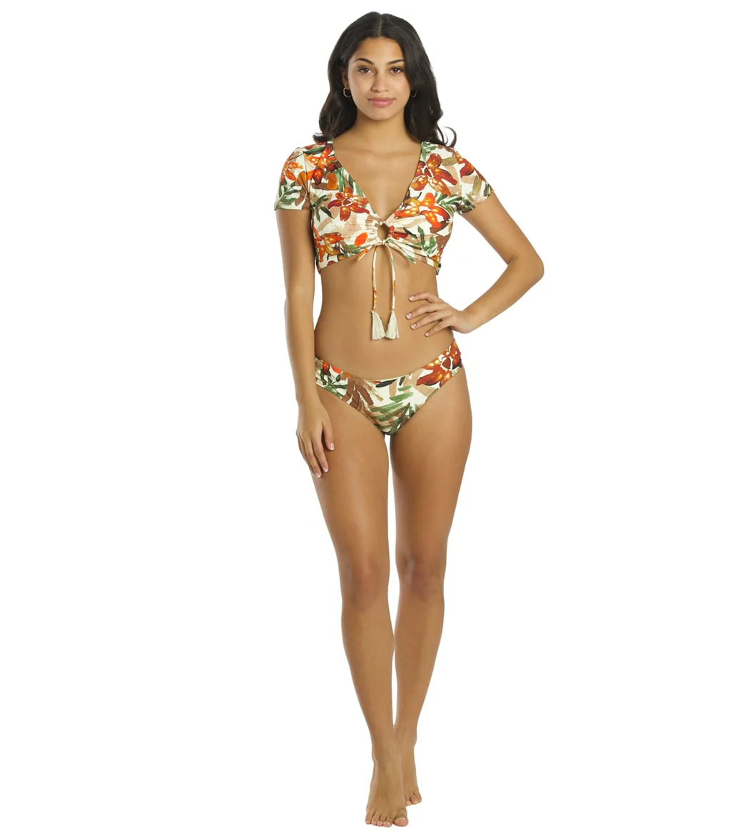 Vince Camuto Women's Seychelle Floral Shirred Smooth Fit Bikini Bottom - Image 4