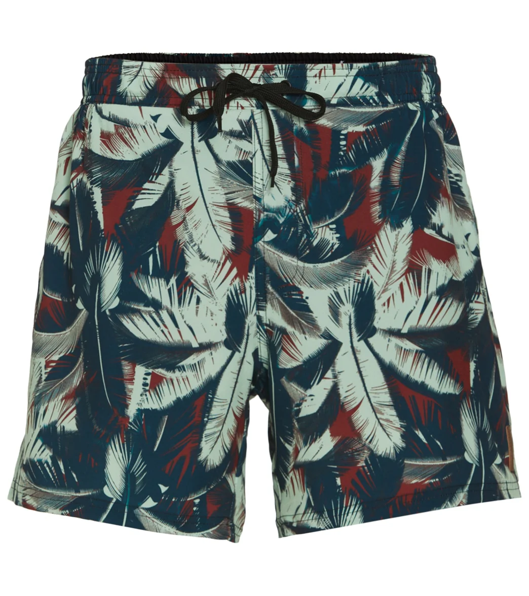 Wavebreaker Men's Palm Print Swim Trunks