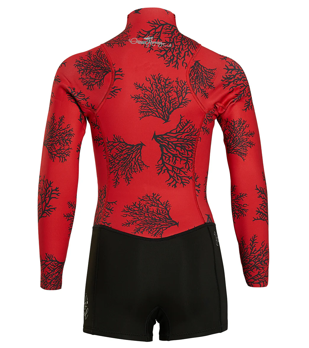 Xcel Girl's Ocean Ramsey 2/1mm Water Inspired Axis Long Sleeve Front Zip Spring Wetsuit - Image 3