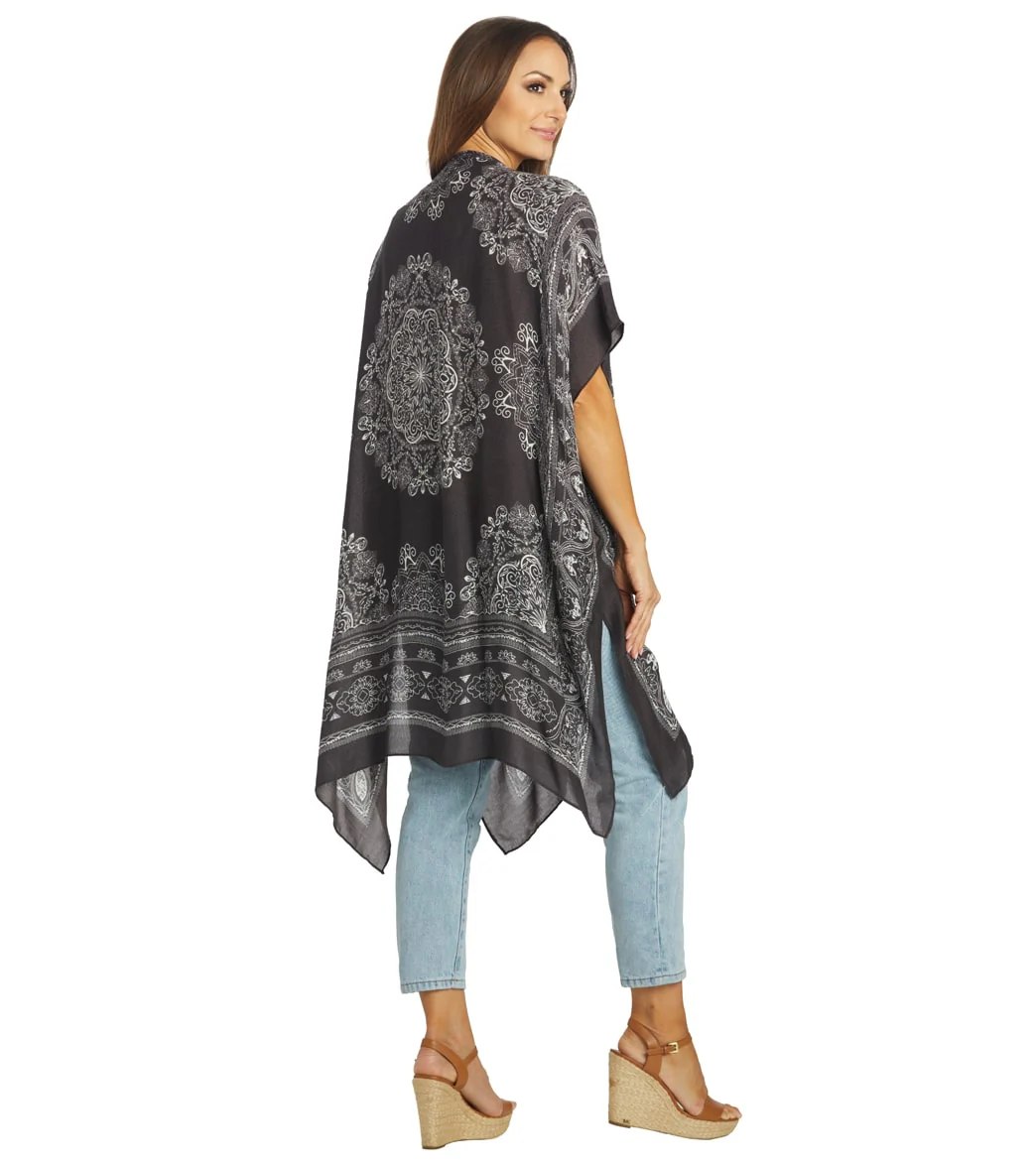 Yak & Yeti Boho Floral Medallion Kimono Wrap - Image 3