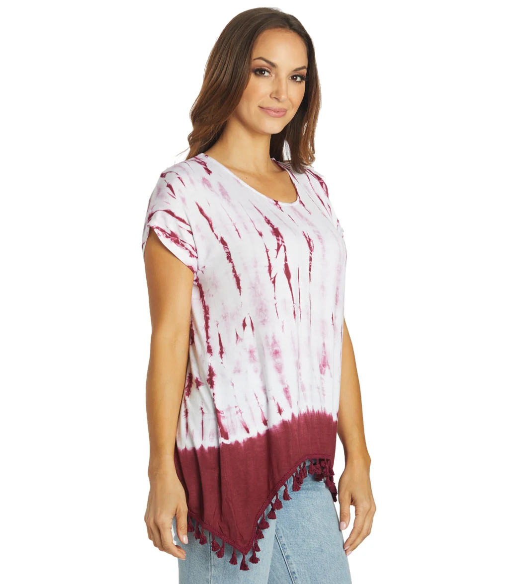 Yak & Yeti Gypsy Tie Dye Tassel Hem Tee - Image 2