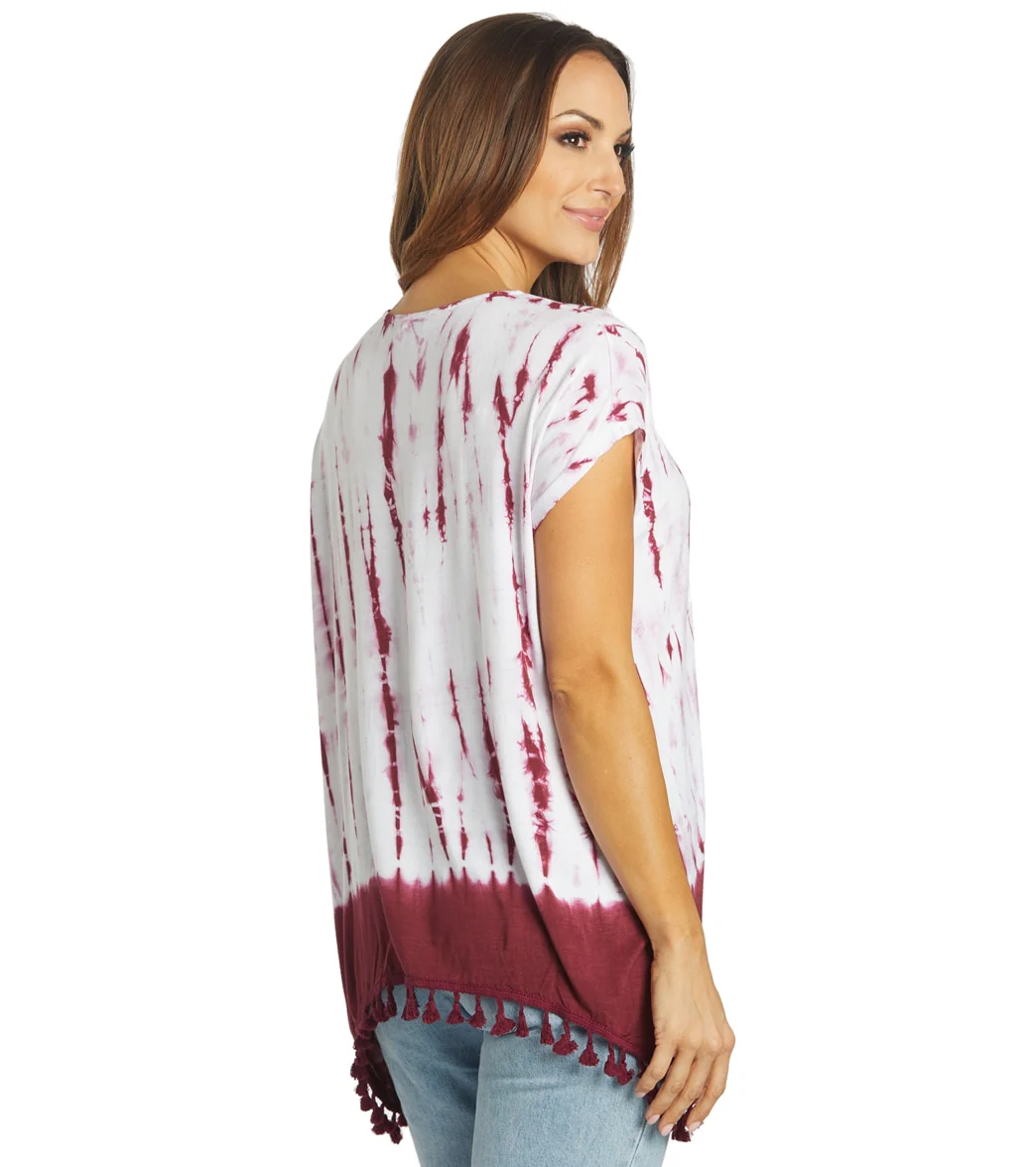 Yak & Yeti Gypsy Tie Dye Tassel Hem Tee - Image 3