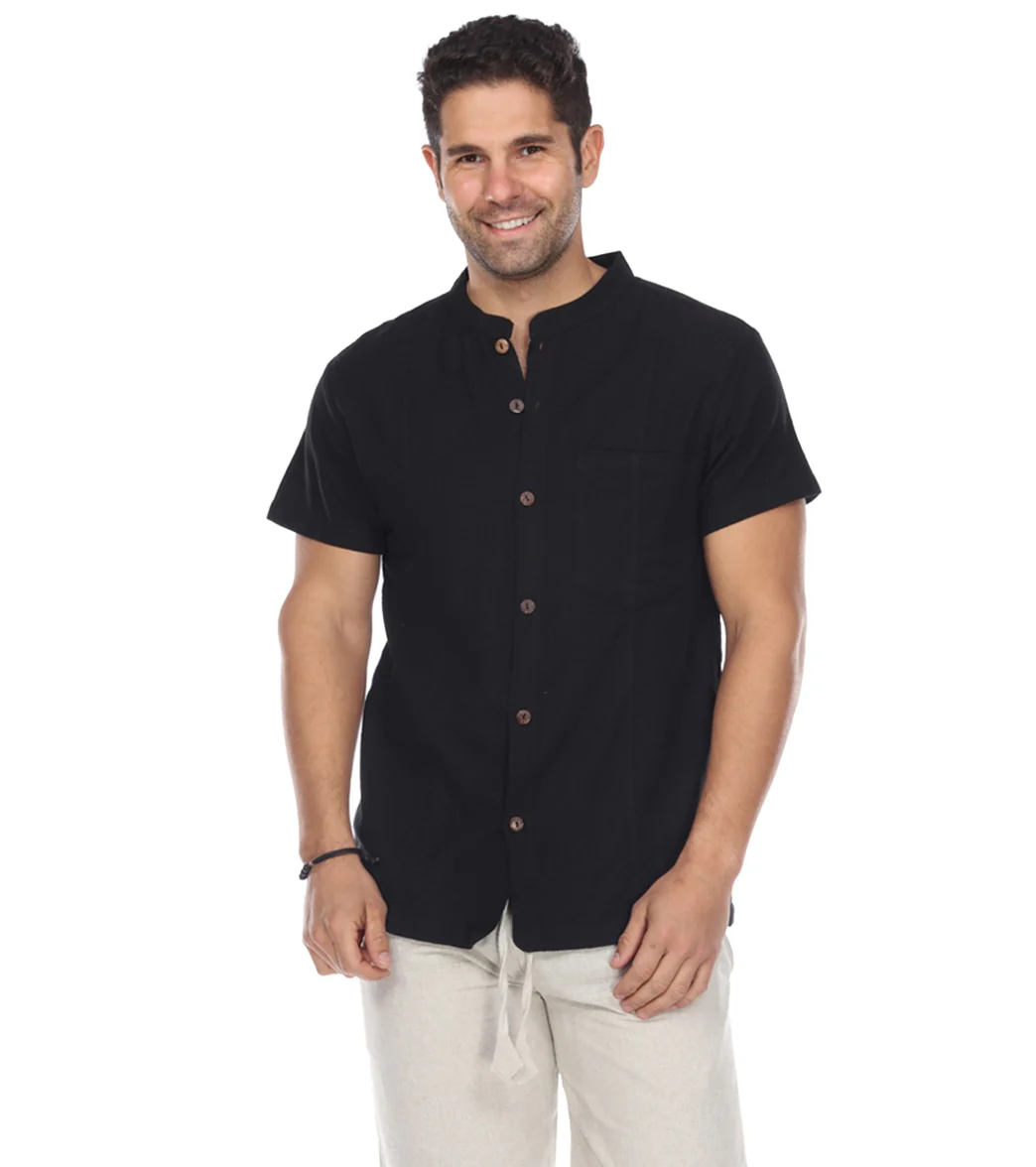Yak & Yeti Men's Button Up Kurta Shirt Solid Color - Image 20