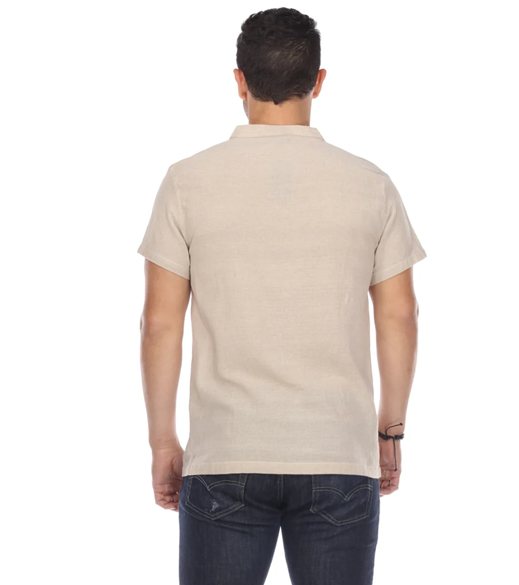 Yak & Yeti Men's Button Up Kurta Shirt Solid Color - Image 8